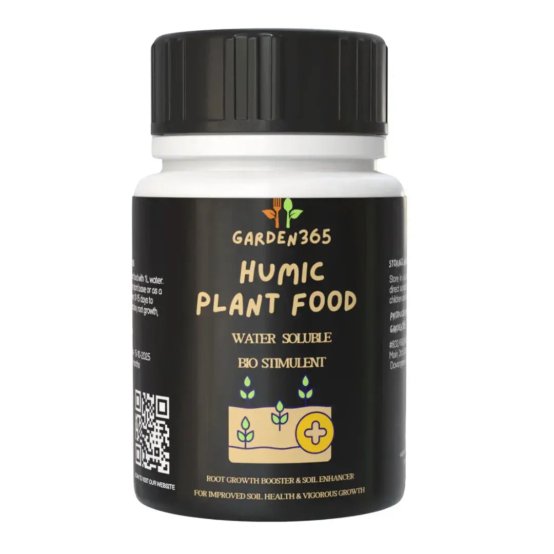 Humic Plant Food | 98% Potassium Humate Shiny Flakes for Healthy Plants Garden365