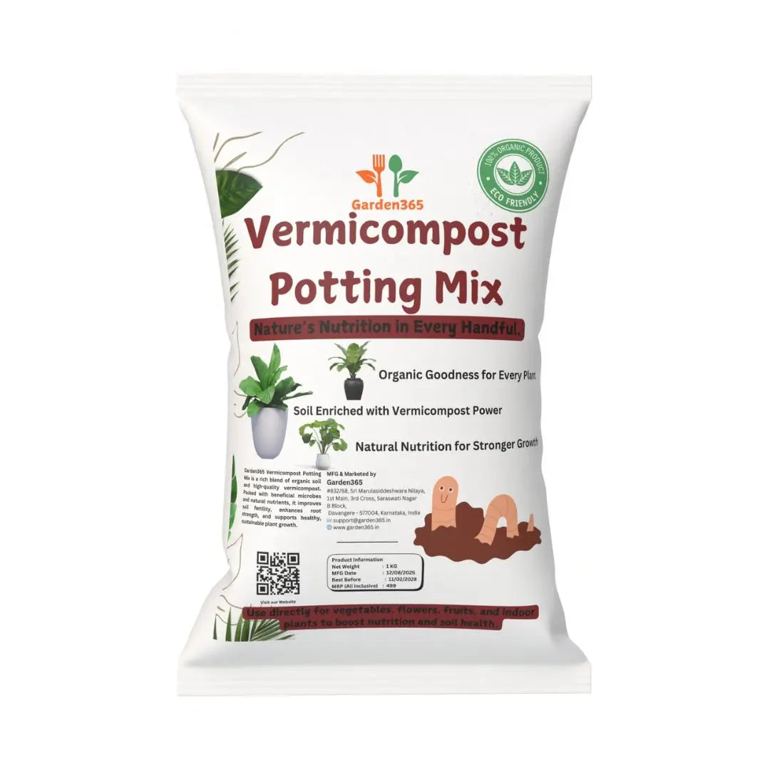 Vermicompost Potting Mix | Natural, Nutrient-Rich Soil for Thriving Plants Garden365