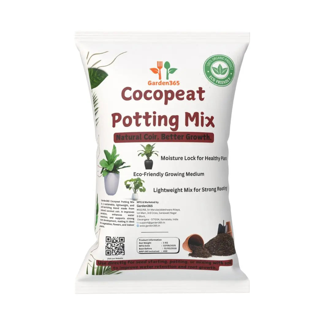 Cocopeat Potting Mix | Natural & Water-Retentive Soil for Healthy Plants Garden365