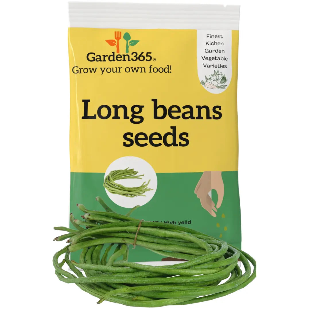Long Beans Seeds (Snake Beans / Yardlong Beans) | Organic Heirloom Naati Seeds | 20 Seeds | Kitchen Garden Seeds of सेम फली / ಅಲಸಂದೆ / బొబ్బర పప్పు / காராமணி / വെണ്ടപ്പയർ Garden365