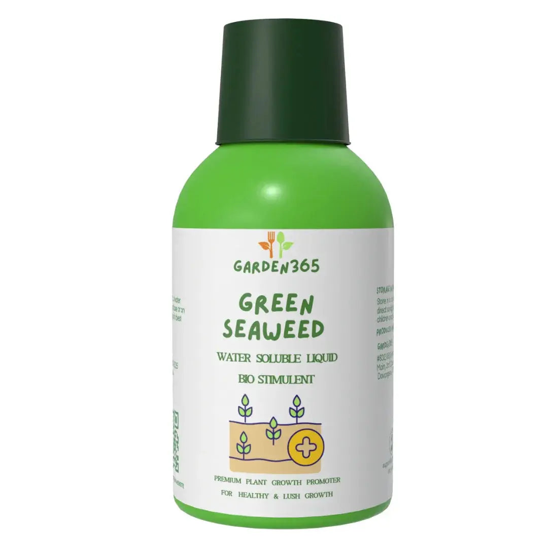 Green Seaweed Bio Stimulant Liquid Fertilizer | Water Soluble Organic Growth Booster for All Plants Garden365