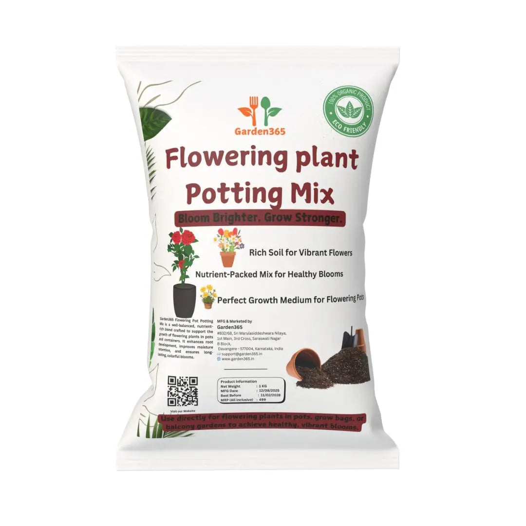 Flowering Plant Potting Mix | Nutrient-Rich Soil for Vibrant Blooms Garden365