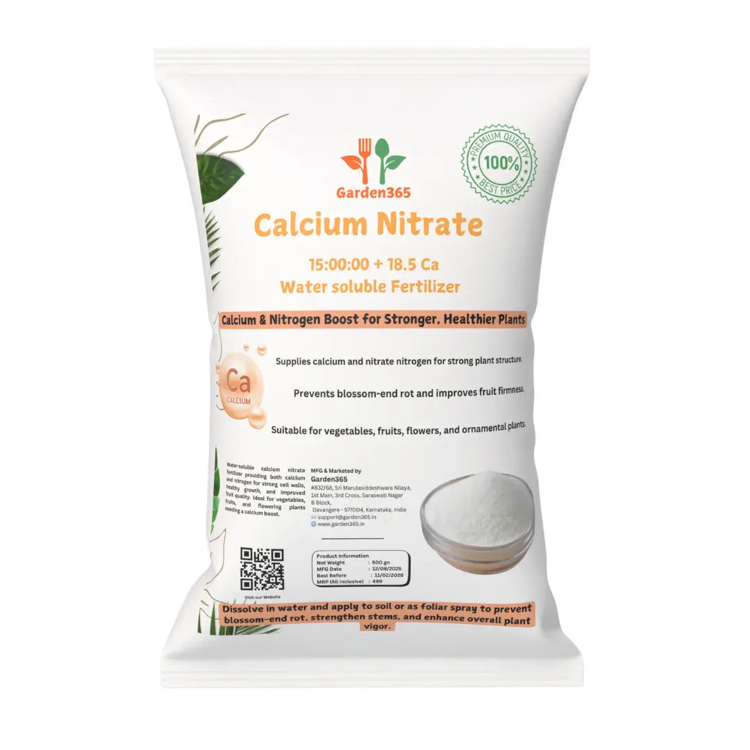 Calcium Nitrate (CN) – Water-Soluble Fertilizer for Plants (250 g) 🌿💧 Garden365