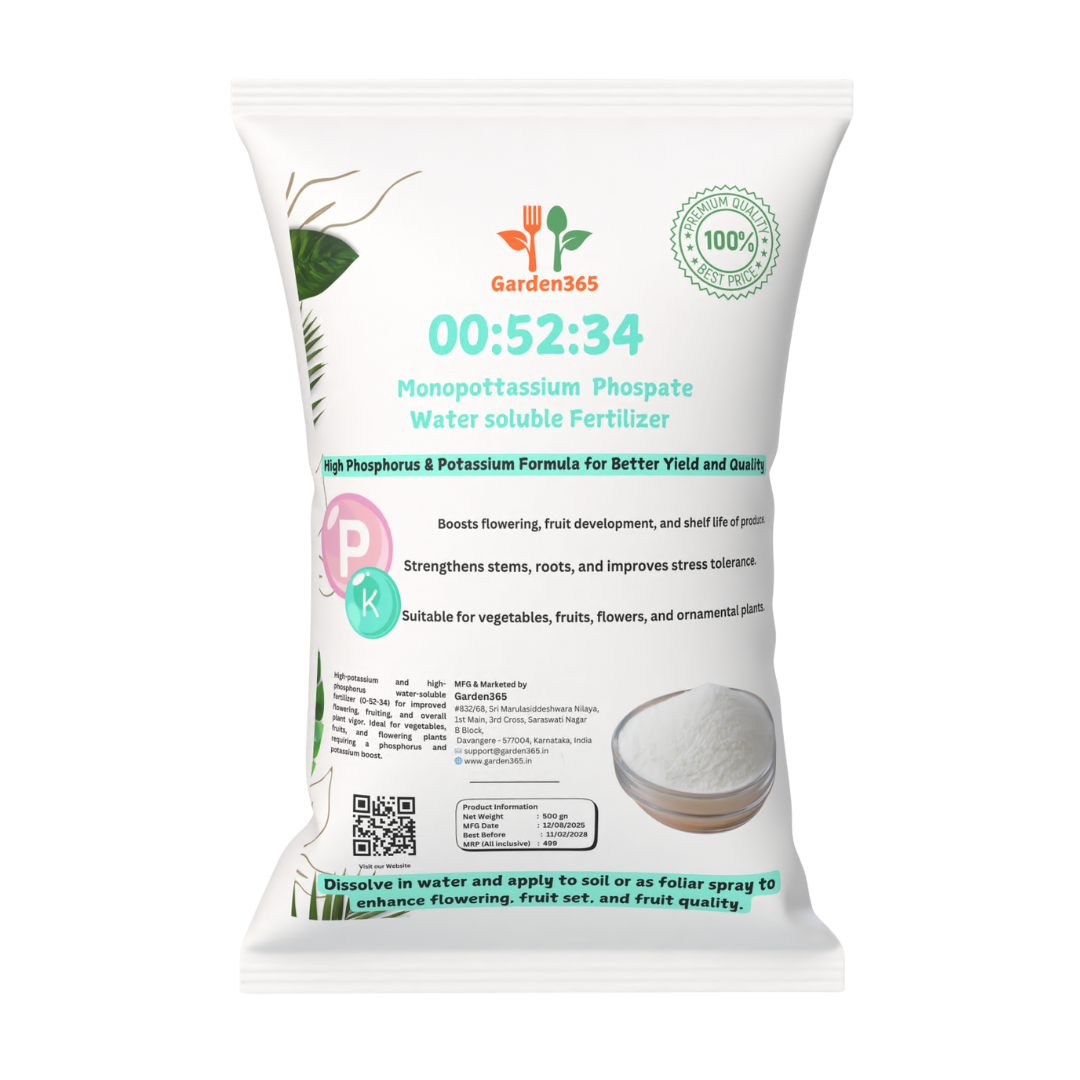 00-52-34 Water-Soluble Fertilizer (MKP) – High Phosphorus & Potassium Boost (250 g) 🌿✨ - Garden365