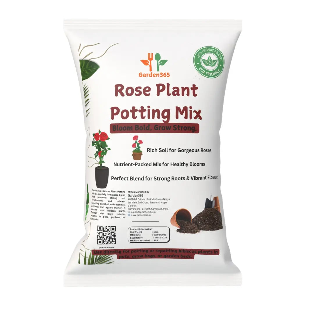 Rose Plant Potting Mix | Nutrient-Rich Soil for Healthy & Blooming Roses Garden365