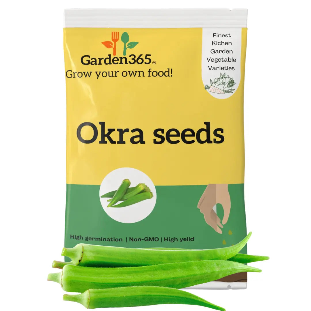 Okra Seeds (Ladyfinger / Bhendi) | Organic Heirloom Naati Seeds | 30 Seeds | Kitchen Garden Seeds of भिंडी / ಭಿಂಡಿ / బెండకాయ / வெண்டைக்காய் / വെണ്ട Garden365