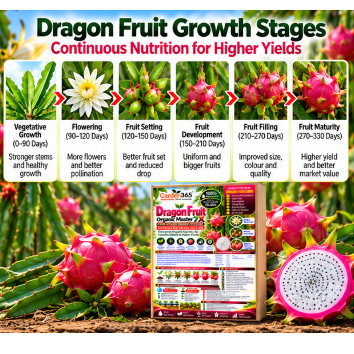 Dragon Fruit Organic Master 7X Crop-Specific Organic Fertilizer Water Soluble Organic Fertilizer