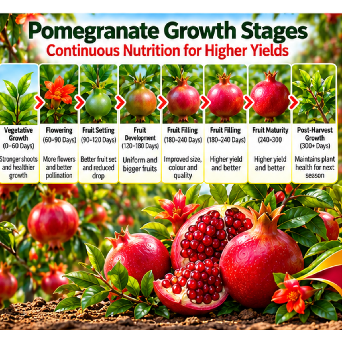 Pomegranate Organic Master 7X Crop-Specific Organic Fertilizer Water Soluble Organic Fertilizer
