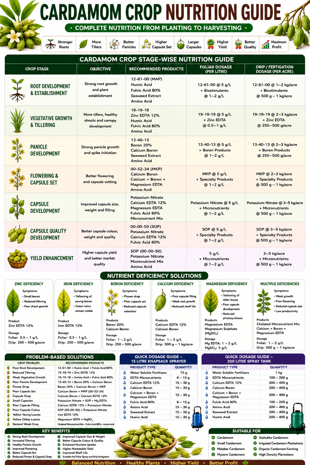 Cardamom Crop Nutrition | Fertilizers, Micronutrients & Biostimulants for Cardamom Crop