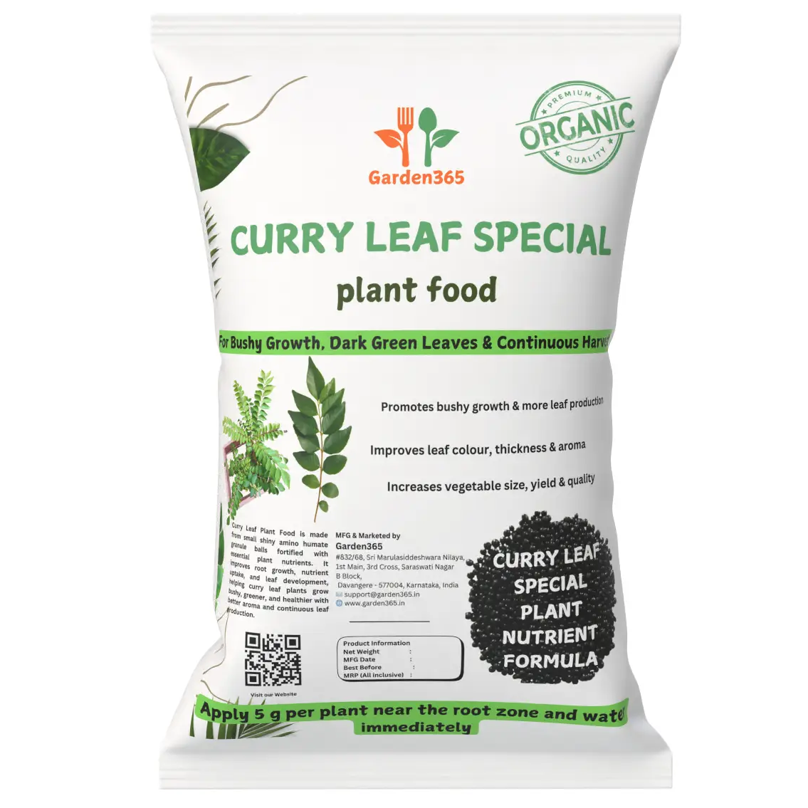 Curry Leaf Special Plant Food โ Growth Booster for Bushy Plants, More Leaves & Strong Aroma (Apply Up to 100 Plants / Times)
