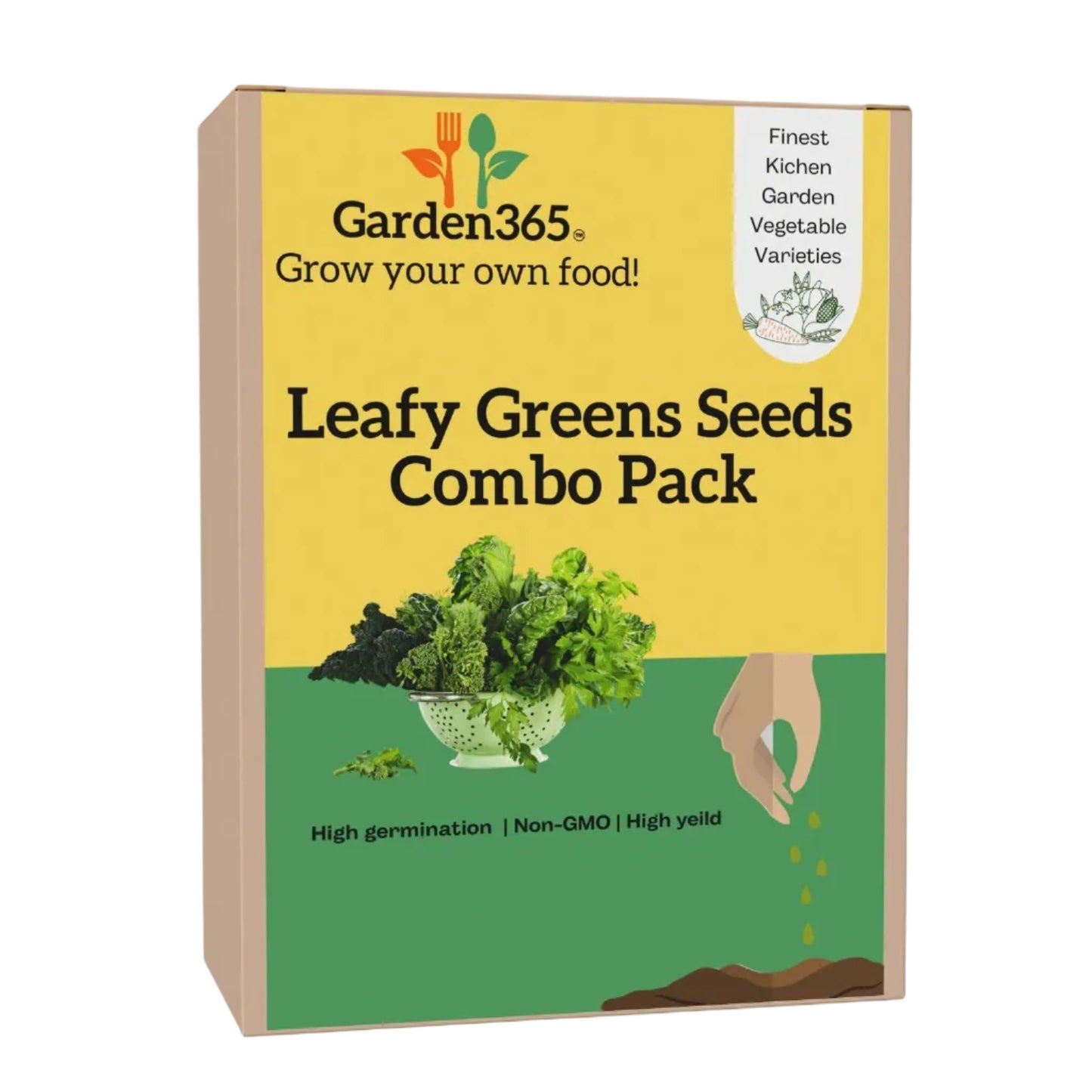 Leafy Greens Seeds Combo Pack – 10 Premium Varieties for Fresh Home Harvests (1000+ Seeds)