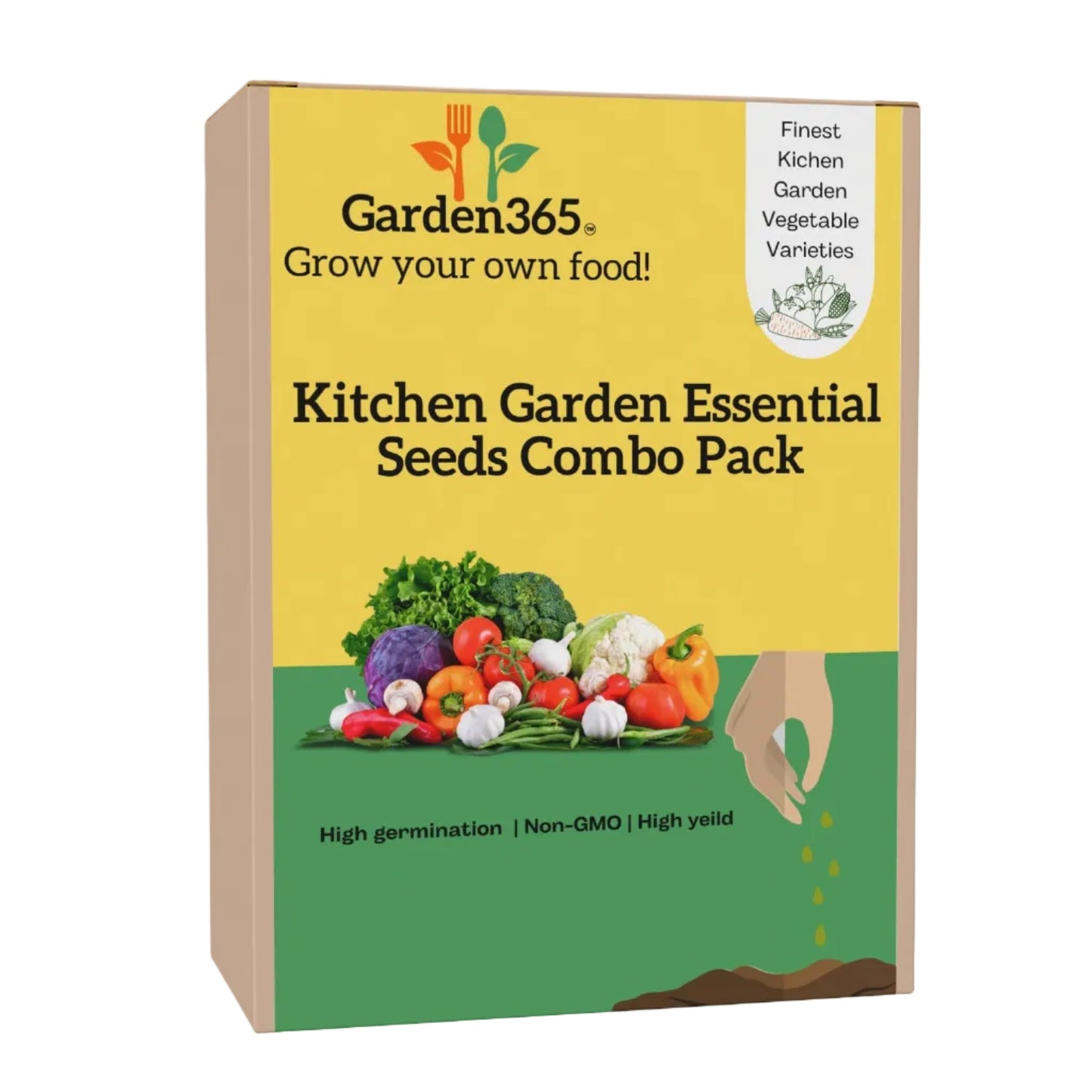 Kitchen Garden Essential Seeds Combo Pack – 9 Vegetable Varieties for Home Growing (500+ Seeds)