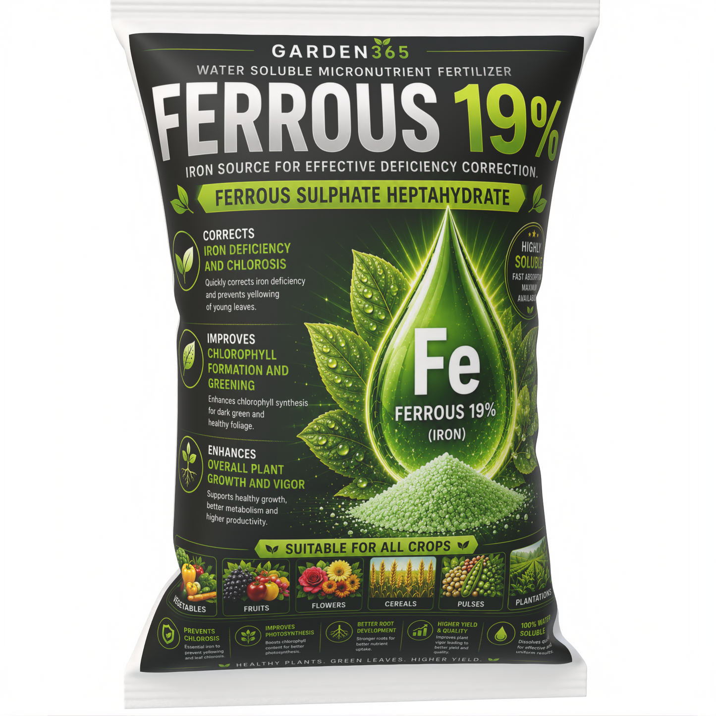 Ferrous Sulphate Heptahydrate 19% – Water Soluble Iron Fertilizer for Iron Deficiency Correction