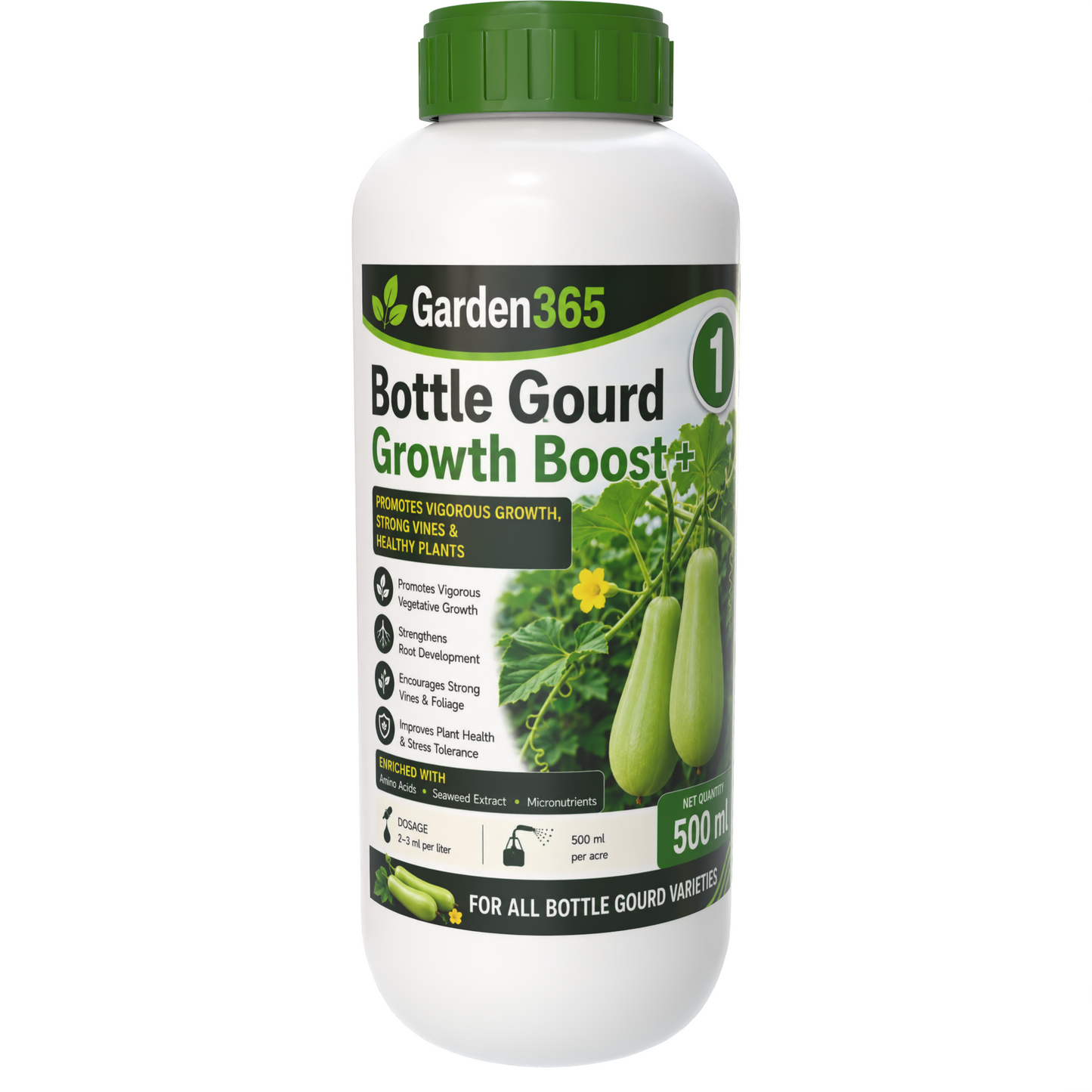 Bottle Gourd Yield Booster Kit – Bottle Gourd 1 Growth Boost+ | Bottle Gourd 2 Flower Set+ | Bottle Gourd 3 Yield Max+ for Higher Yield, Fruit Size & Quality
