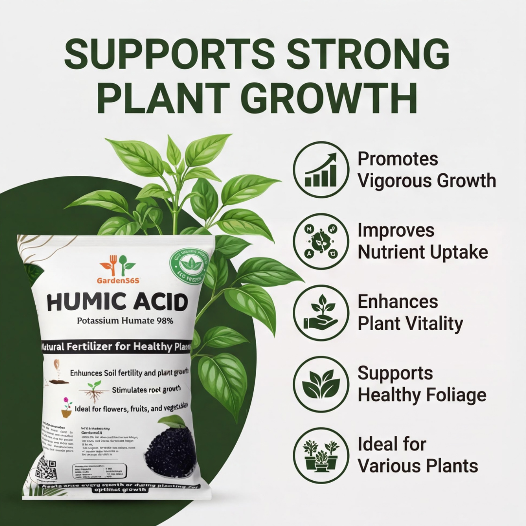 Humic Shiny flakes 98% Pottassium Humate | Natural Soil Conditioner for Healthy Plant Growth