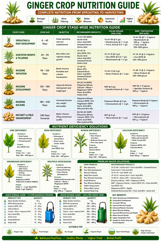 Ginger Crop Nutrition | Fertilizers, Micronutrients & Biostimulants for Ginger Crop