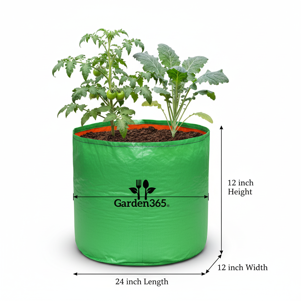 Garden365 HDPE Rectangular Grow Bag 24x12x12 | 260 GSM Heavy-Duty & Reusable HDPE grow bag