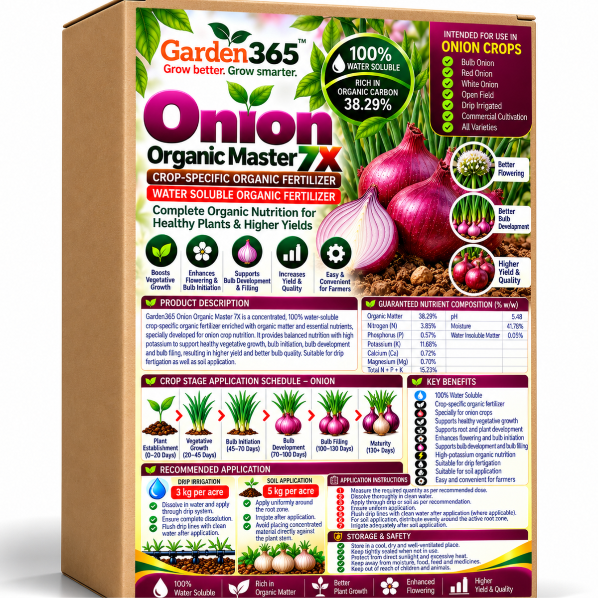 Onion Organic Master 7X Crop-Specific Organic Fertilizer Water Soluble Organic Fertilizer