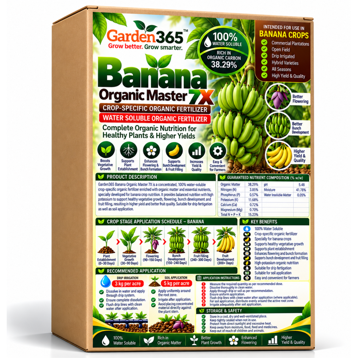 Banana Organic Master 7X Crop-Specific Organic Fertilizer Water Soluble Organic Fertilizer