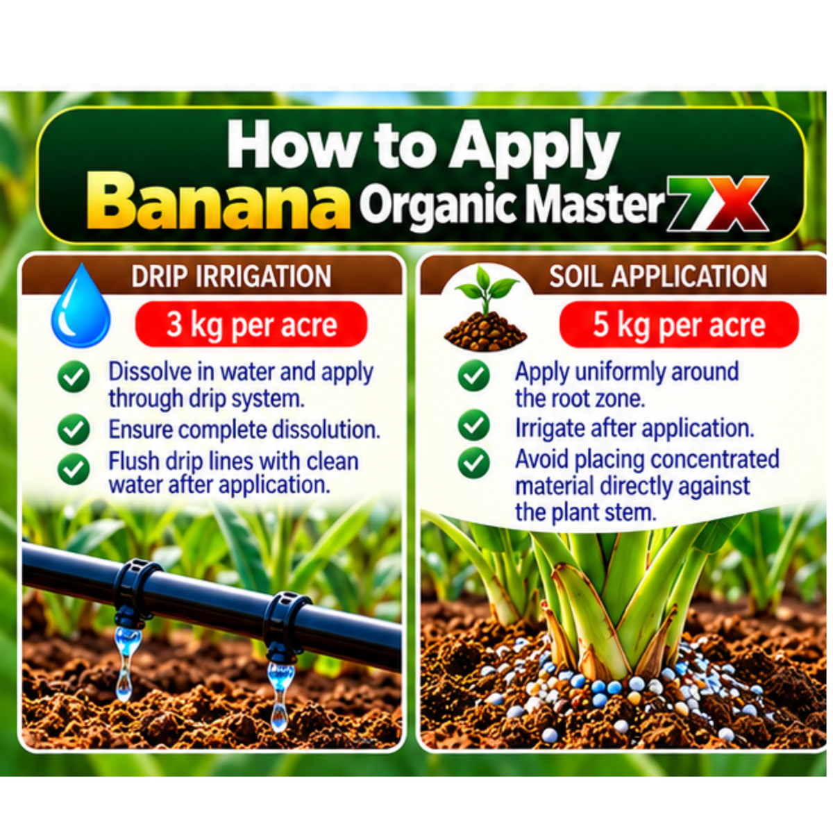 Banana Organic Master 7X Crop-Specific Organic Fertilizer Water Soluble Organic Fertilizer