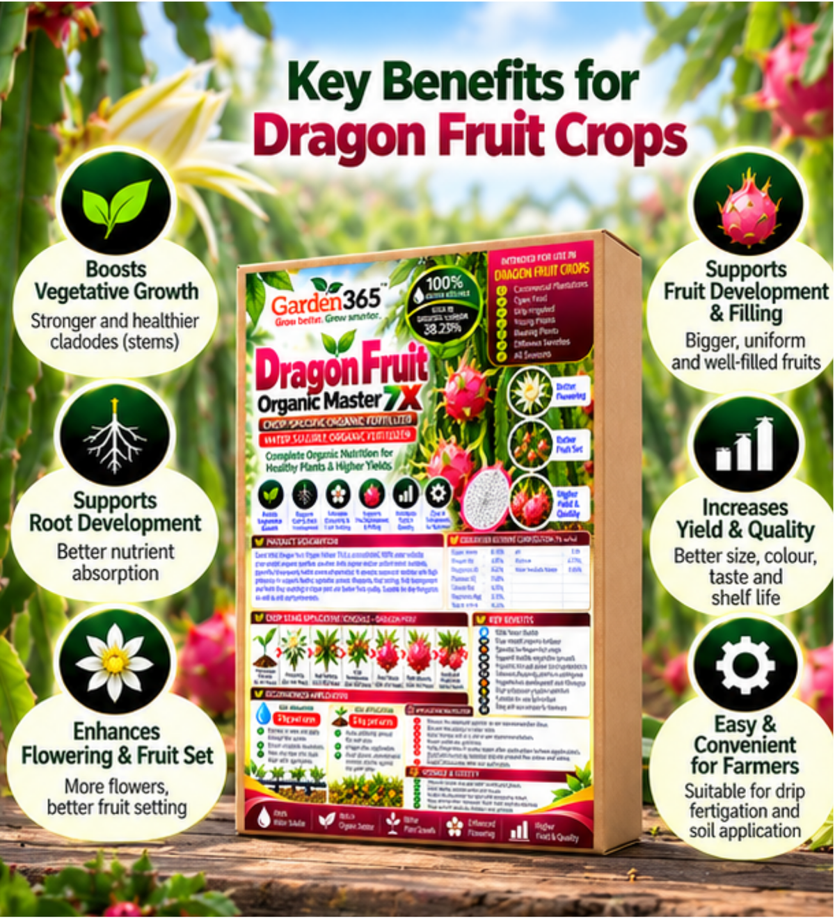 Dragon Fruit Organic Master 7X Crop-Specific Organic Fertilizer Water Soluble Organic Fertilizer