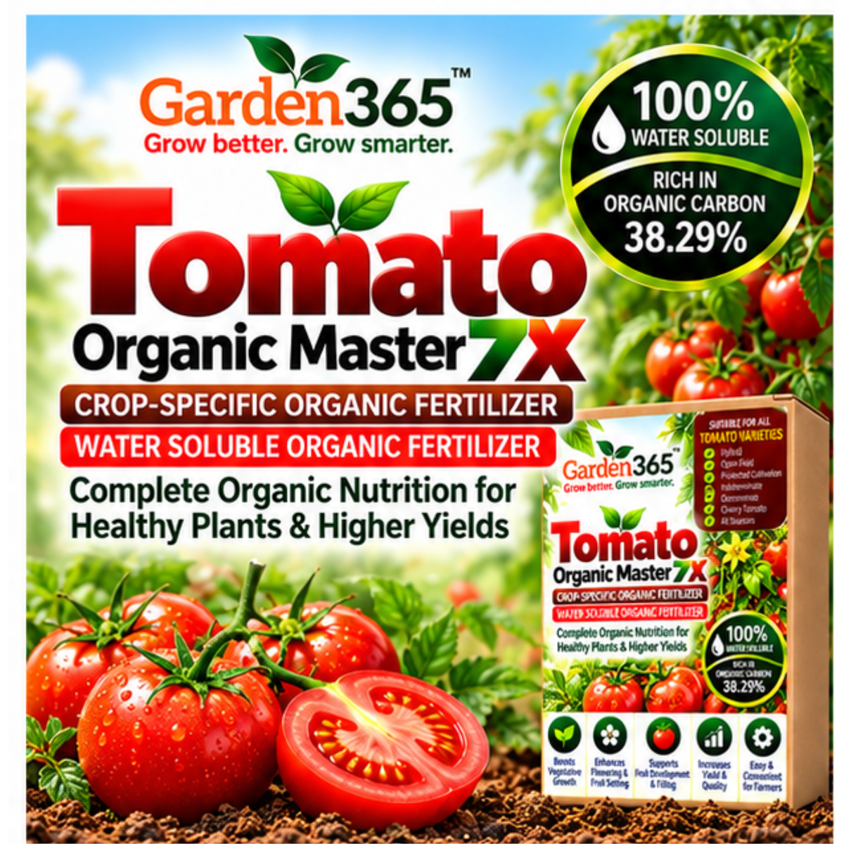 Tomato Organic Master 7X 100% water-soluble organic fertilizer