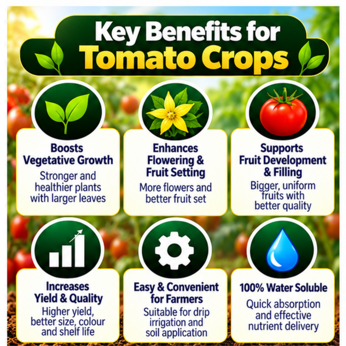 Tomato Organic Master 7X 100% water-soluble organic fertilizer