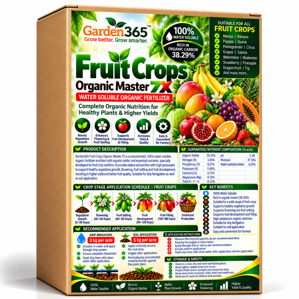 Fruit Crops Organic Master 7X Water Soluble Organic Fertilizer