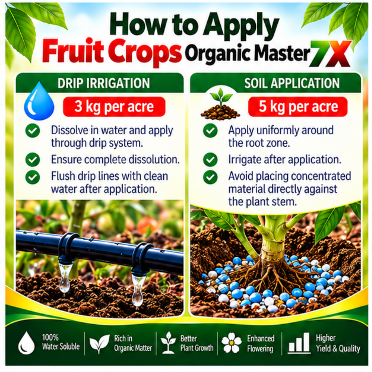 Fruit Crops Organic Master 7X Water Soluble Organic Fertilizer