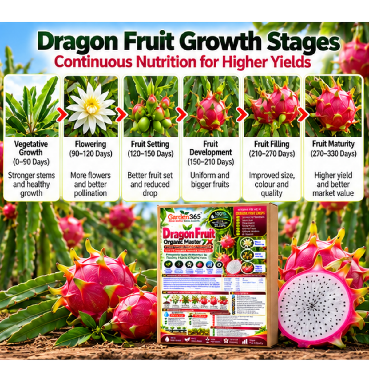 Dragon Fruit Organic Master 7X Crop-Specific Organic Fertilizer Water Soluble Organic Fertilizer