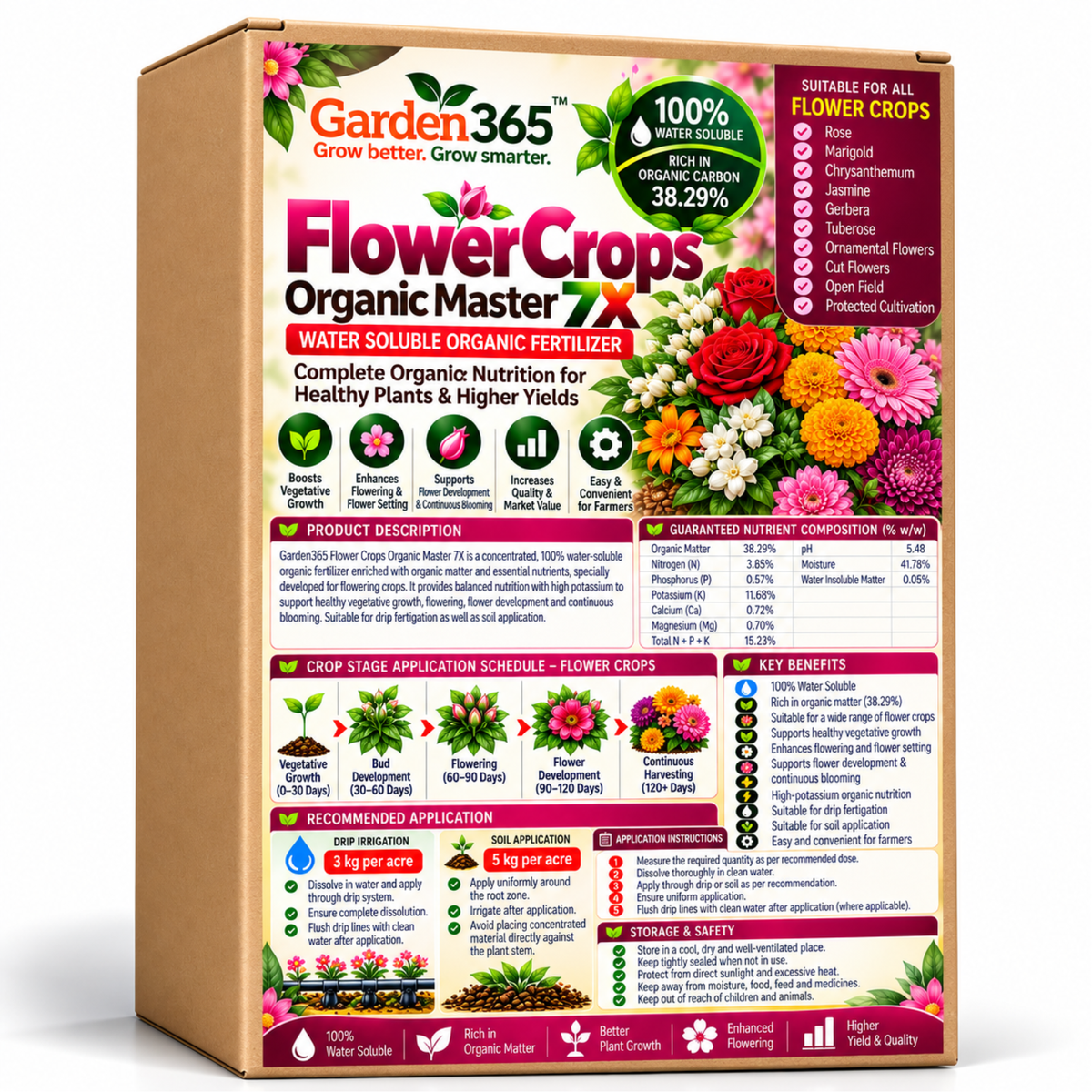 Flower Crops Organic Master 7X Water Soluble Organic Fertilizer