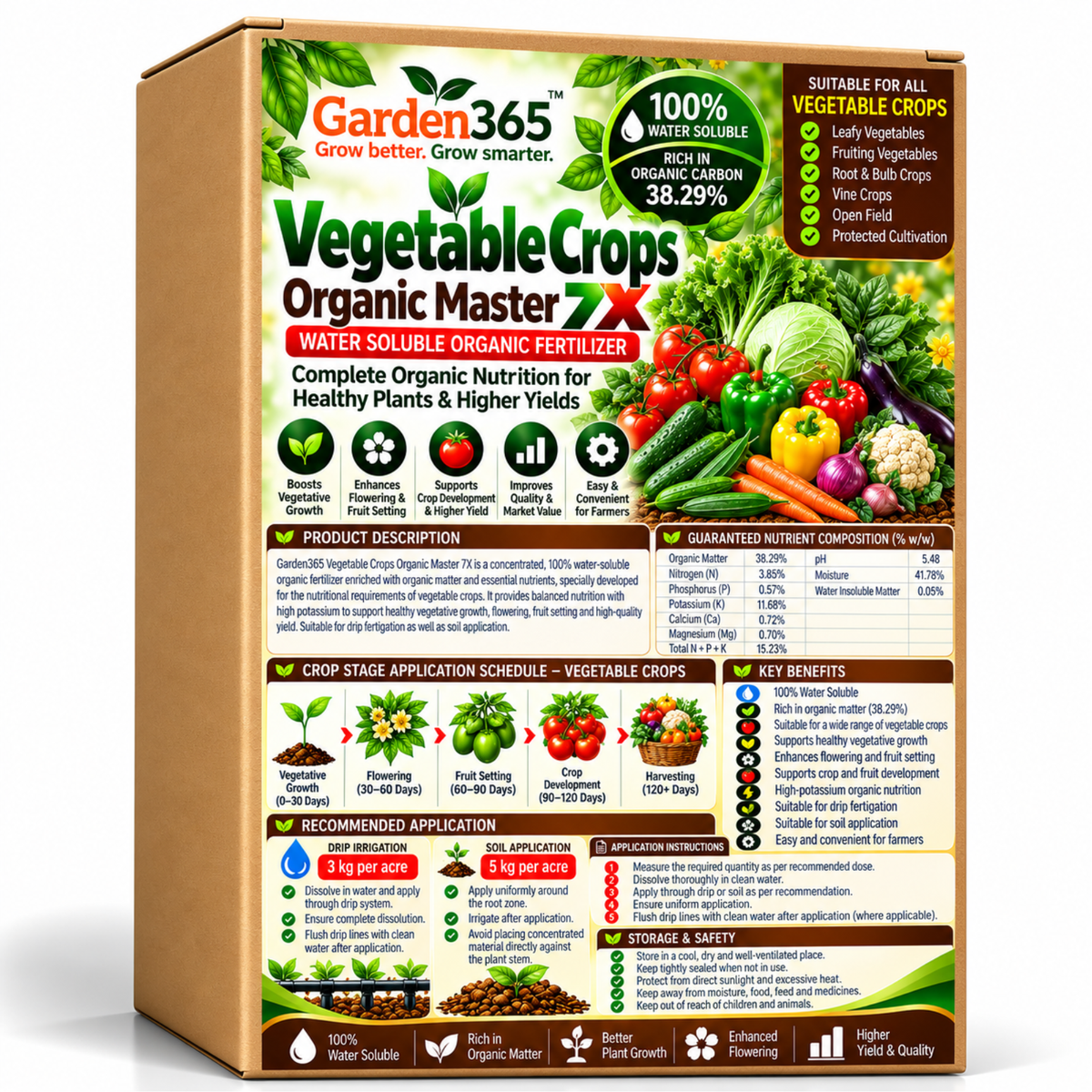 Vegetable Crops Organic Master 7X Water Soluble Organic Fertilizer
