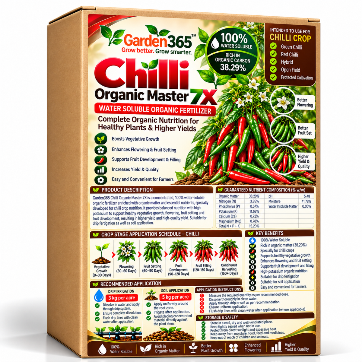 Chilli Organic Master 7X Water Soluble Organic Fertilizer