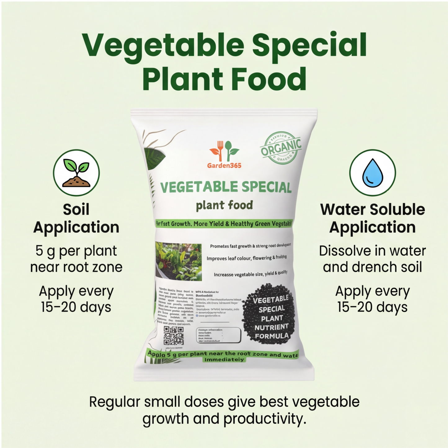 Vegetable Special Plant Food – Growth Booster for Healthy Plants, More Flowers & Higher Yield (Apply Up to 100 Plants / Times)