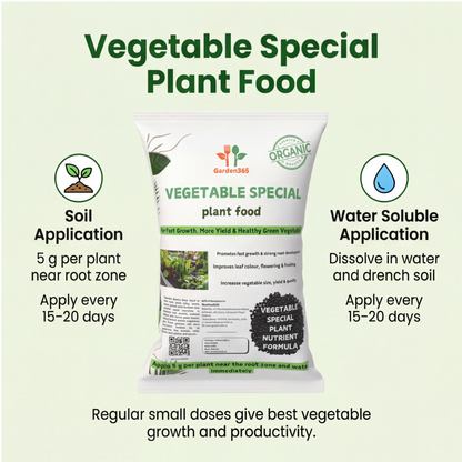 Vegetable Special Plant Food – Growth Booster for Healthy Plants, More Flowers & Higher Yield (Apply Up to 100 Plants / Times)