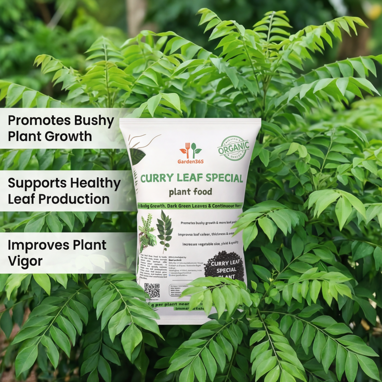 Curry Leaf Special Plant Food – Growth Booster for Bushy Plants, More Leaves & Strong Aroma (Apply Up to 100 Plants / Times)