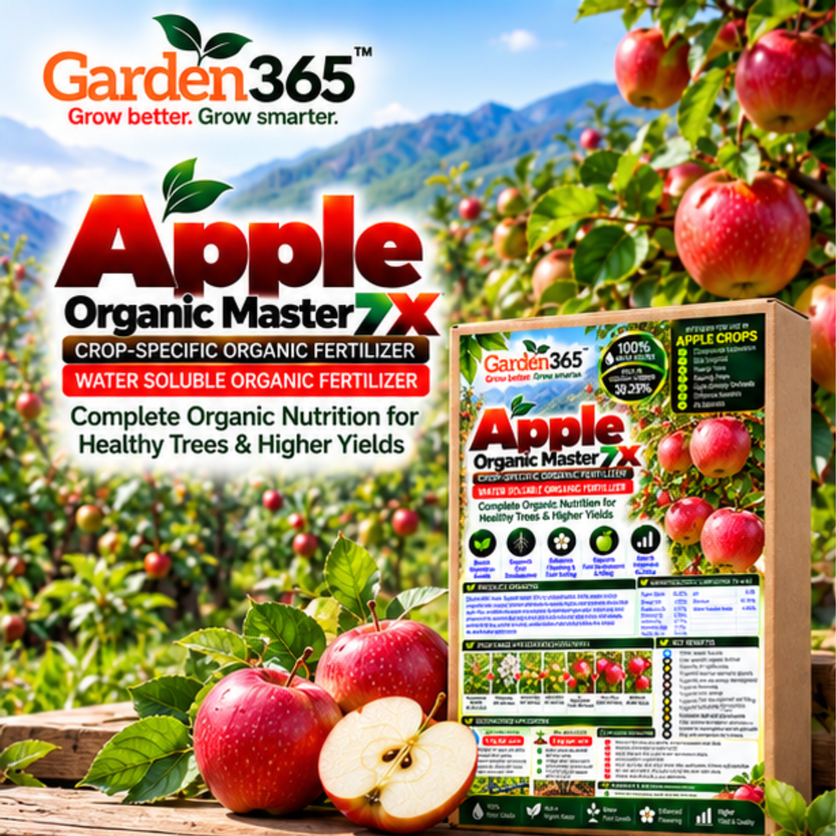 Apple Organic Master 7X Crop-Specific Organic Fertilizer Water Soluble Organic Fertilizer