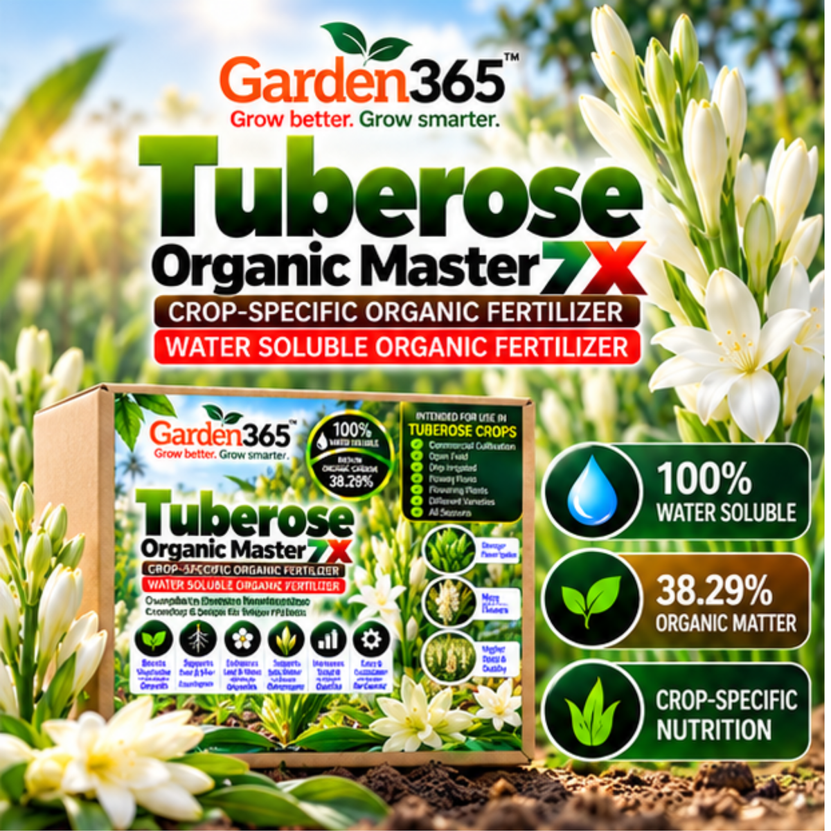 Tuberose Organic Master 7X Crop-Specific Organic Fertilizer Water Soluble Organic Fertilizer