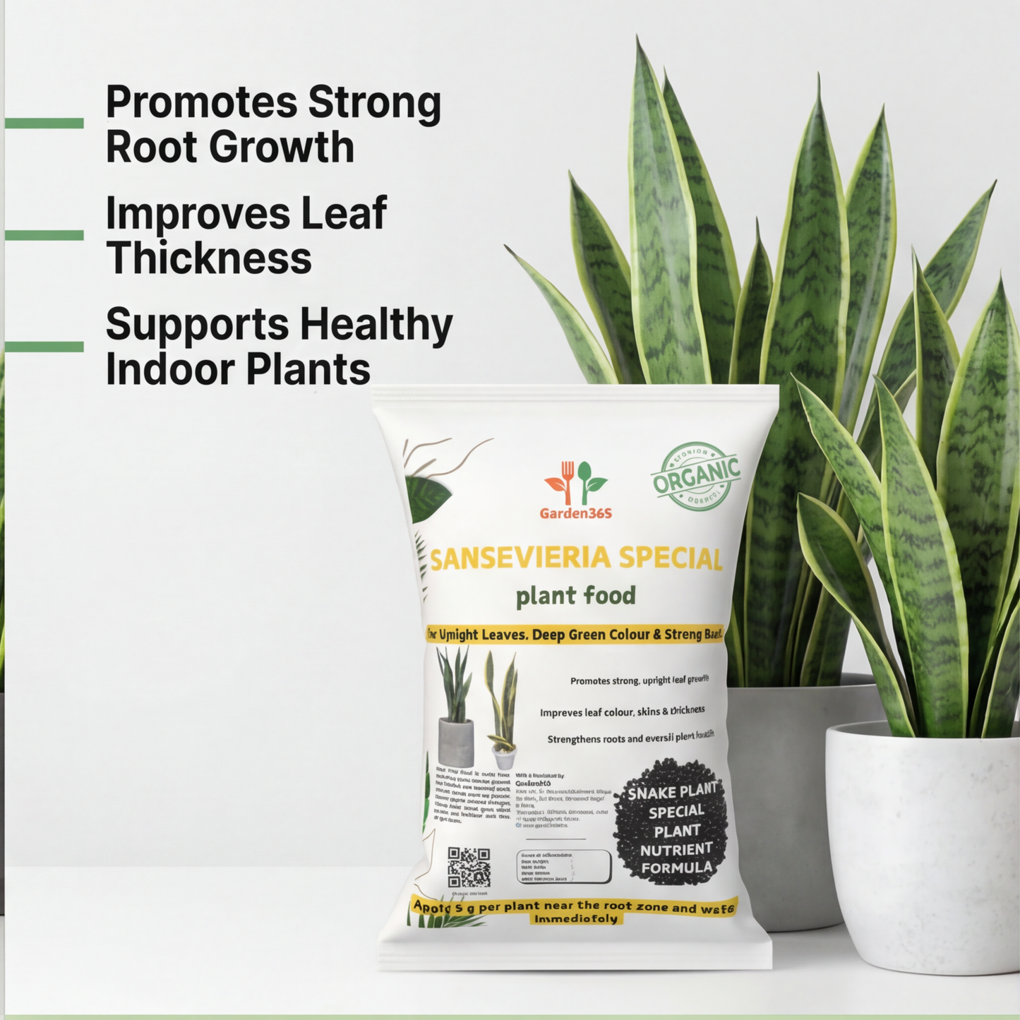 Sansevieria Special Plant Food – Growth Booster for Strong Leaves, Deep Green Colour & Healthy Snake Plants (Apply Up to 100 Plants / Times)