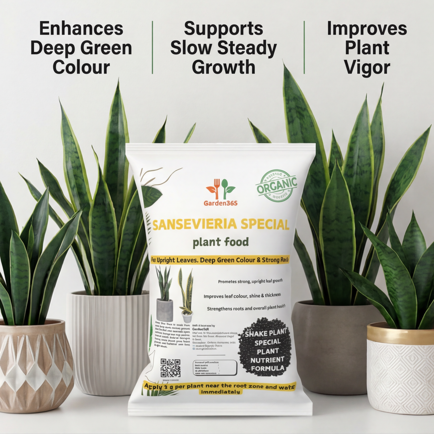 Sansevieria Special Plant Food – Growth Booster for Strong Leaves, Deep Green Colour & Healthy Snake Plants (Apply Up to 100 Plants / Times)