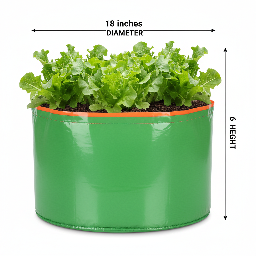 Garden365 HDPE Grow Bag 18x6 | 260 GSM Wide & Shallow Grow Bag for Leafy Greens