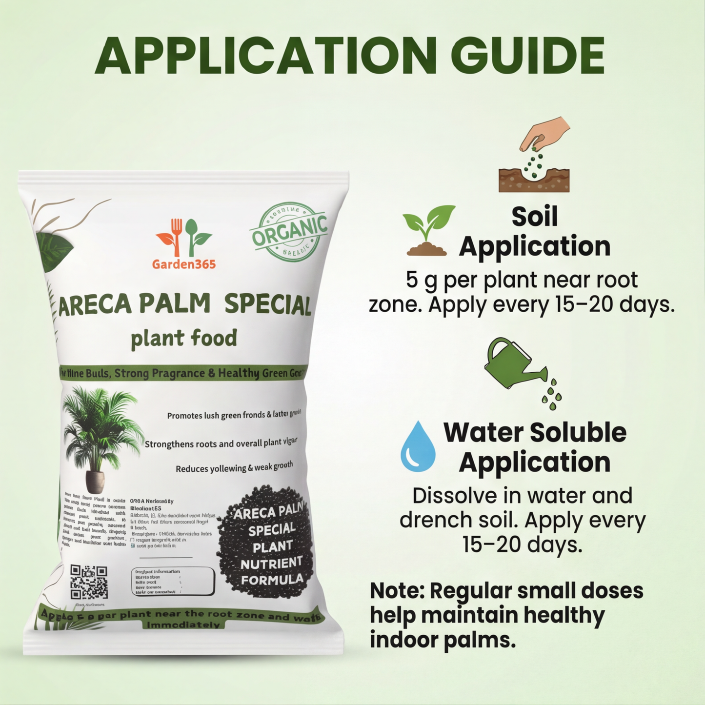 Areca Palm Special Plant Food – Growth Booster for Lush Green Fronds & Healthy Indoor Palms (Apply Up to 100 Plants / Times)