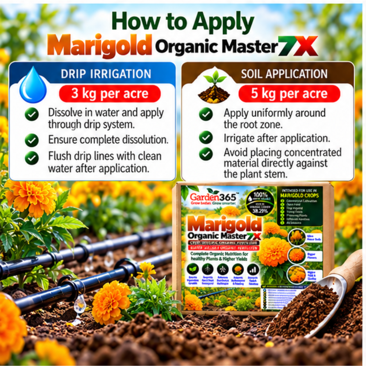 Marigold Organic Master 7X Crop-Specific Organic Fertilizer Water Soluble Organic Fertilizer