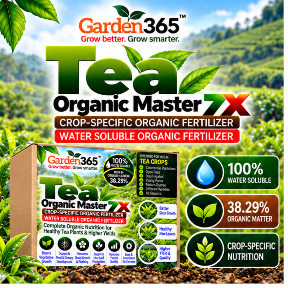 Tea Organic Master 7X Crop-Specific Organic Fertilizer Water Soluble Organic Fertilizer