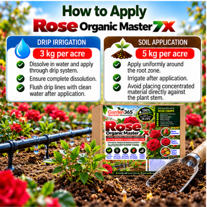Rose Organic Master 7X Crop-Specific Organic Fertilizer Water Soluble Organic Fertilizer