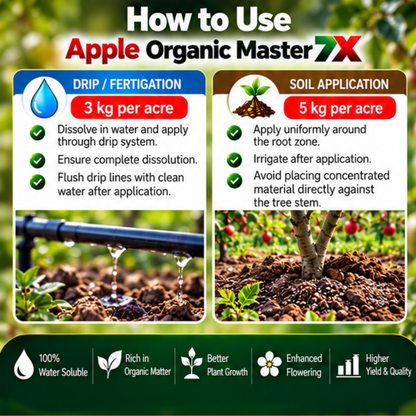 Apple Organic Master 7X Crop-Specific Organic Fertilizer Water Soluble Organic Fertilizer
