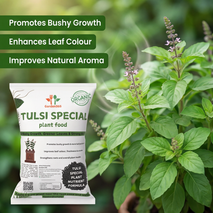 Tulsi Special Plant Food – Organic Growth Booster for Healthy, Bushy & Aromatic Plants (Apply Up to 100 Plants / Times)