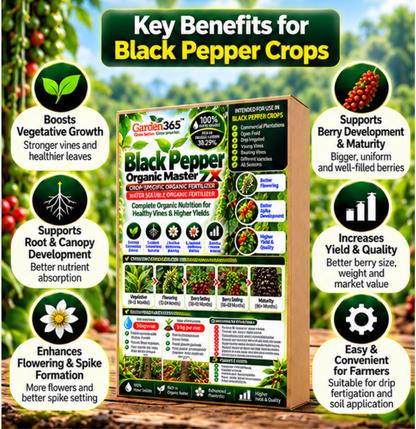 Black Pepper Organic Master 7X Crop-Specific Organic Fertilizer Water Soluble Organic Fertilizer