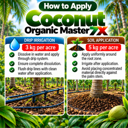 Coconut Organic Master 7X Crop-Specific Organic Fertilizer Water Soluble Organic Fertilizer