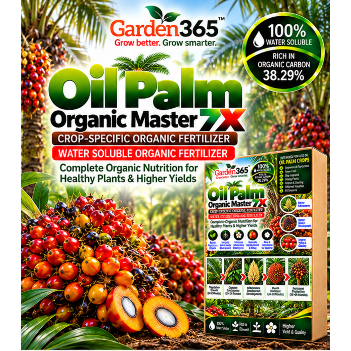 Oil Palm Organic Master 7X Crop-Specific Organic Fertilizer Water Soluble Organic Fertilizer
